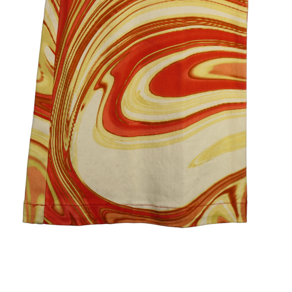 Hosberg Pants Womens Medium Orange Yellow Wide Leg Retro 70s Statement Piece - Picture 4 of 8